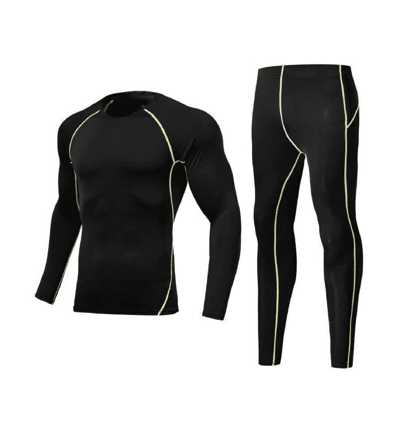 Men's Quick-Dry Compression Shirt Set Breathable Moisture-Wicking 3D Slim Fit Running Gym Workout Training Suit