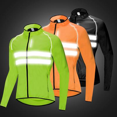 Reflective Long Sleeve Bicycle Jersey Wind Coat Jacket Water-resistant Windproof Outdoor Sports