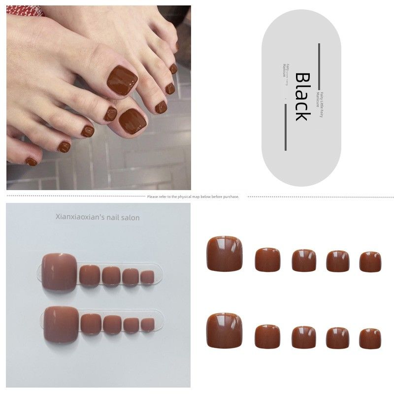 

Лавандово-фиолетовый ноготь на большом пальце, накладной кончик, белый, готовое изделие для ношения, нежный минималистичный однотонный, разборные наклейки для ногтей 44-Cocoa Brown