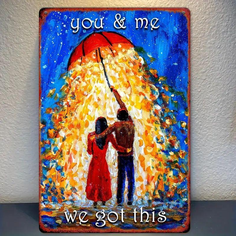 Peinture décorative métallique rétro pour la Saint-Valentin pour chambre à coucher de couples, salon, café, bar, restaurant