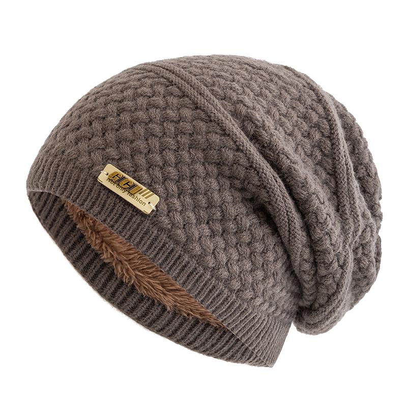 Nové unisex zimní čepice Móda Slouchy čepice čepice Fleecová podšívka Teplé pletené čepice Muži Ženy Lyžařské Sportovní čepice čepice