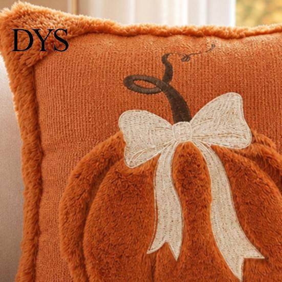 Retro Farmhouse Cushion Covers Pumpkin Cover, Plush Embroidered Bow Throw Pillow 18 Decorative Cover for Thanksgiving x Inch Soft Autumn Case