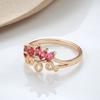 Neu im Ring für Damen Mode Rosa Natur Zirkon Roségold Farbe Hohlblume Ethnisch Braut Vintage Schmuck