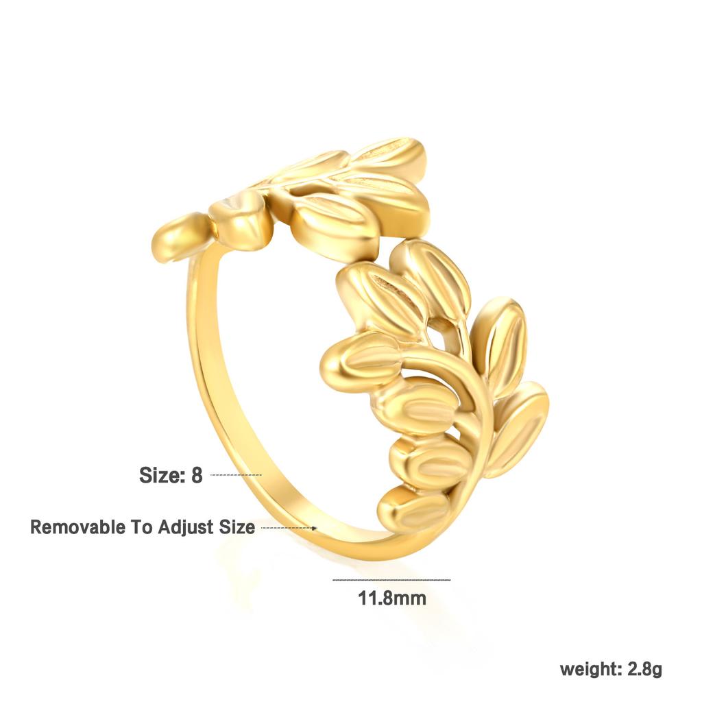Fashion Hollow Geometric Adjustable Open Ring High-End Gold Tone Ring