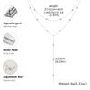 Double Layer Y-shaped Long Chain Drop Pendant Necklace, Gold Plated Stainless Steel Beaded Chain Choker Fashion Jewelry Gifts