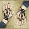 New Unique Punk Skeleton Hand Bone Versatile Five Finger Ring Bracelet Adjustable One Chain Bracelet Halloween Bracelet Unisex
