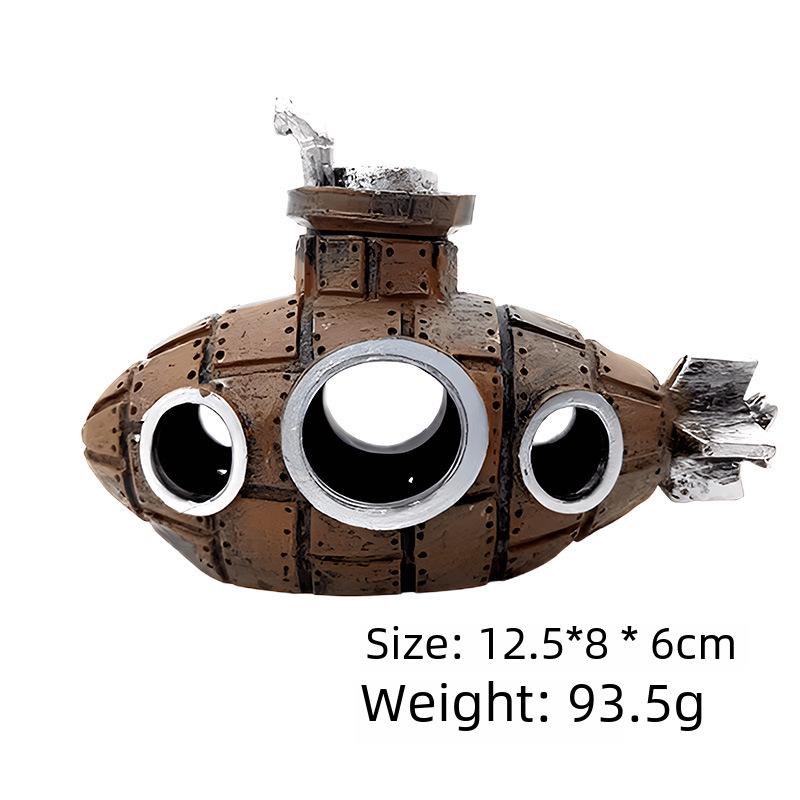 Xiaohongshu Aquarium PVC Submarine-Themed Hiding Decor for Fish and Shrimp Tanks