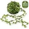 100m per roll Artificial Leaf Ribbon Polyester Green Foliage Ribbon Fake Leaf Trim  Wreath making