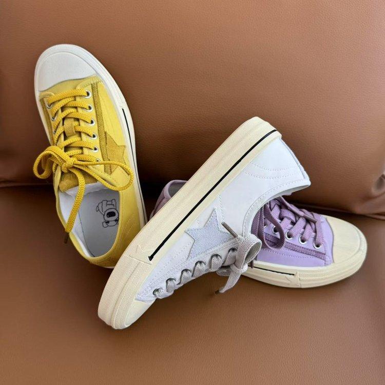 Retro round head low top versatile star casual sports board shoes spring and autumn women's canvas shoes 2025 new women's shoes