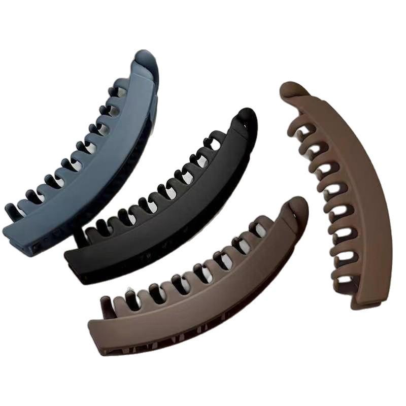 Frosted Black Vertical Banana Clip for Thick Hair - High Ponytail 2025