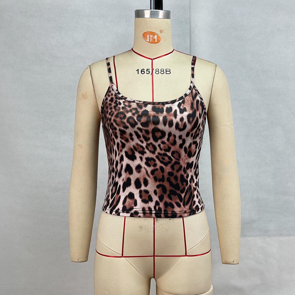 Women's Summer Leopard Print Sexy Halter Top