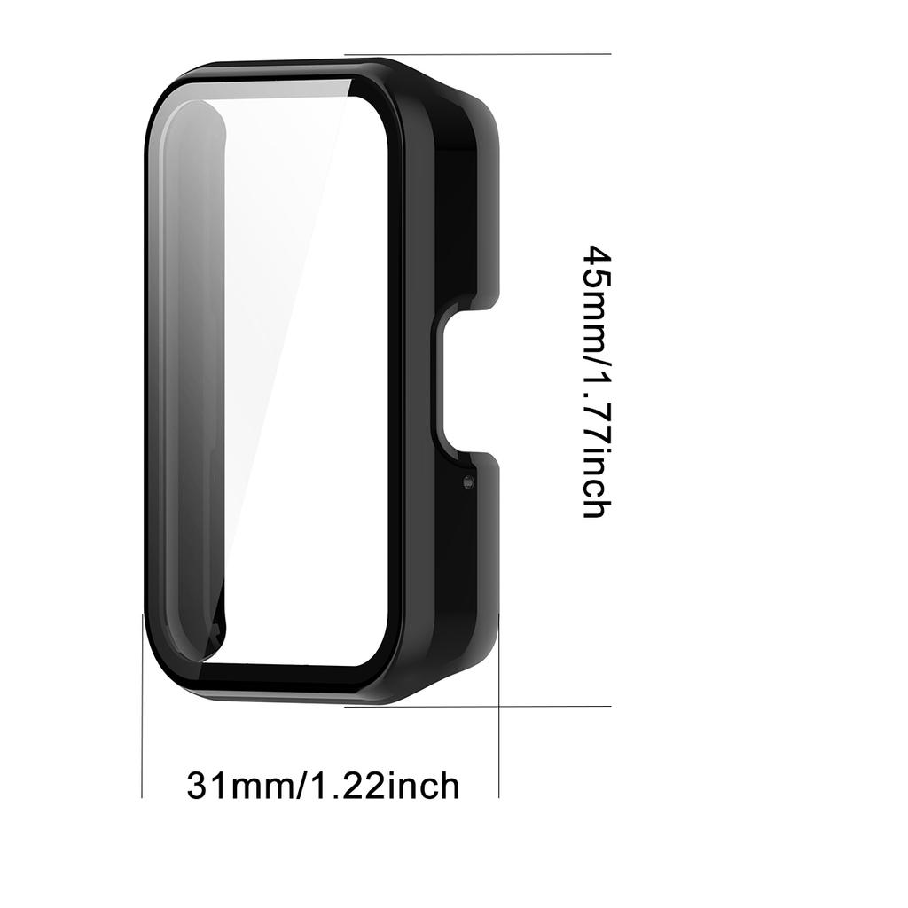 Watch Case Compatible for Samsung Galaxy Fit3, Protective PC Frame Face Cover Built-in Tempered Glass Screen Protector, Scratch