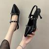 European and American style pointed high heels women's 2025 summer new belt buckle wear fashion bag head empty sandals