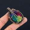 Rainbow Solar Quartz Gemstone Pure Copper Wire Wrapped Handmade Pendant Jewelry