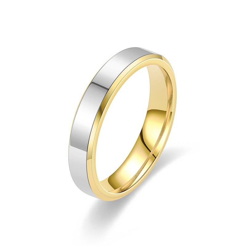 4mm/6mm/8mm Double Beveled Polished Stainless Steel/Titanium Ring - European & American Style