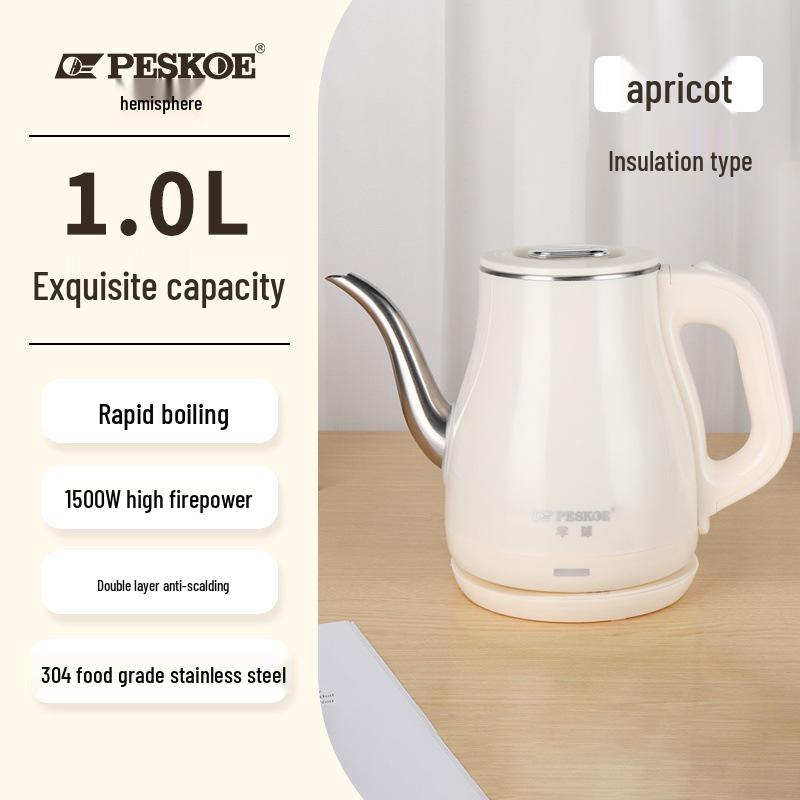 Genuine Long Spout Anti-Scald Electric Kettle - 304 Stainless Steel, Heat-Preserving, Durable, Ideal for Tea Brewing.