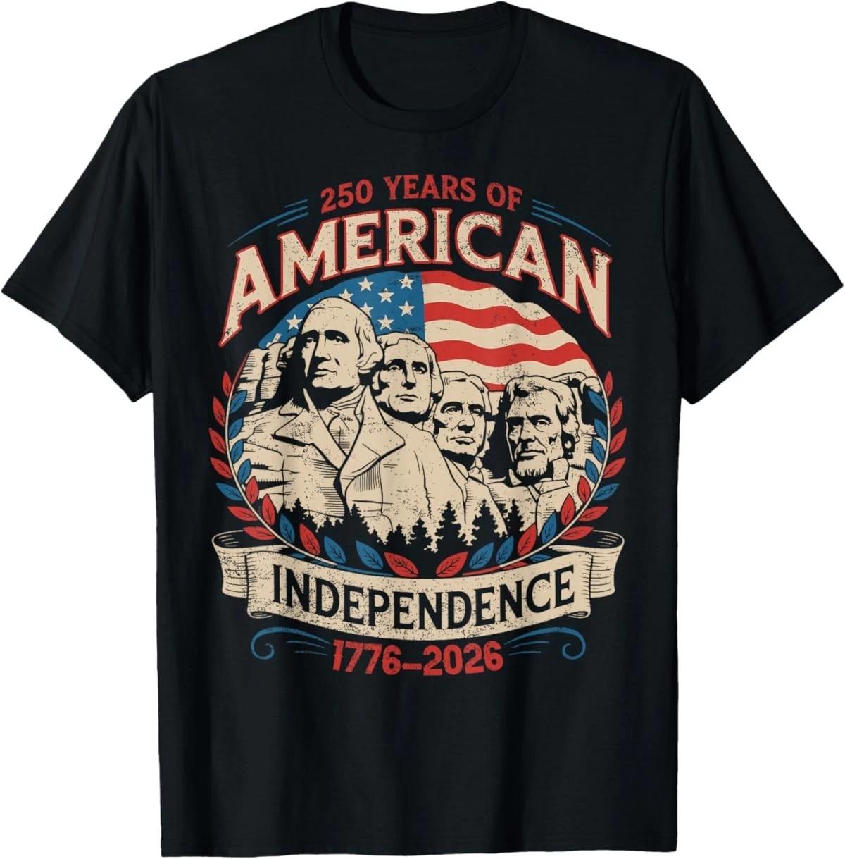 250 Years of Freedom Patriotic USA American Flag Men Women T-Shirt XXXL
