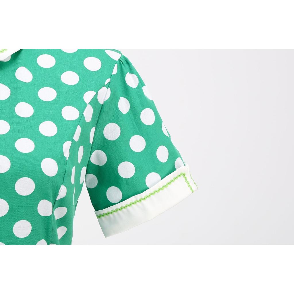 Vintage Polka Dot Printed Dresses for Women Summer Elegant Swing Rockabilly Party A Line Dress Ladies Midi Vestidos