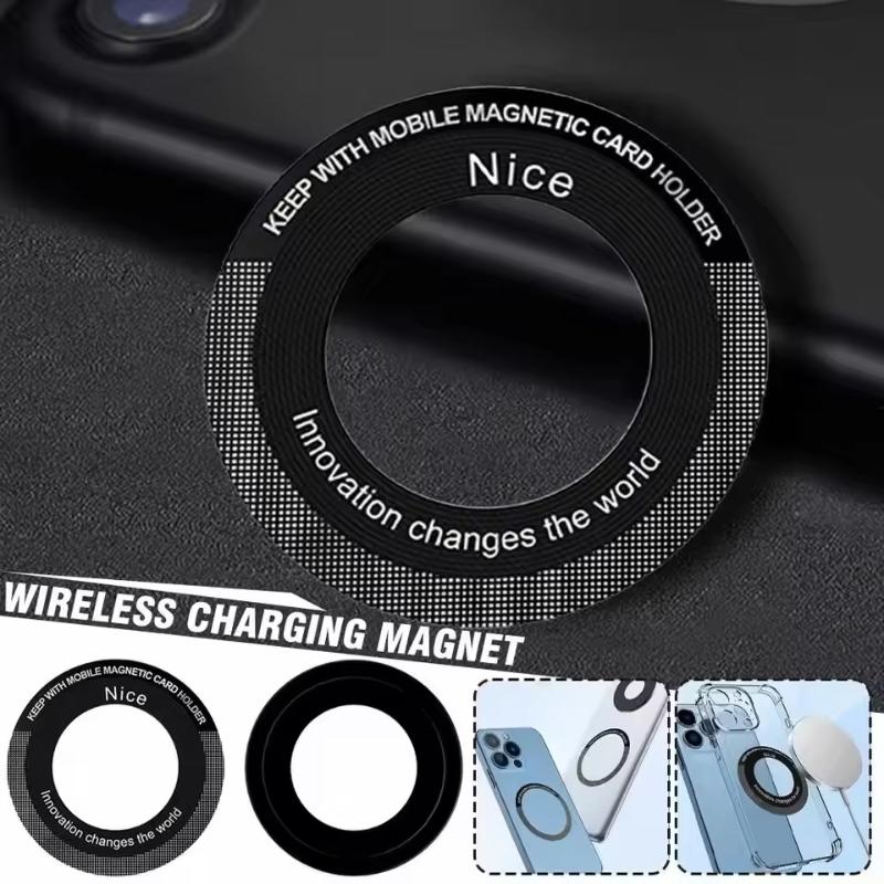 Universeller Magnetring für kabelloses Ladegerät 5 Stück Starker Saugnapf Aufkleber Geeignet für Auto Schreibtisch Handy Laden