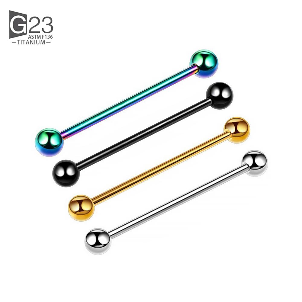 5pc Titanium Tongue Ring Piercings External