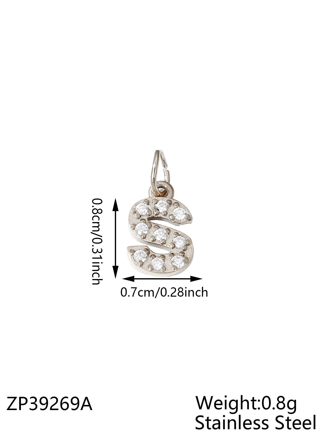 

CARLIDANA Trendy Letter Pendant Necklace Bracelet Stainless Steel Alphabet 26 Initial Charms Silver Color DIY Zircon Jewelry