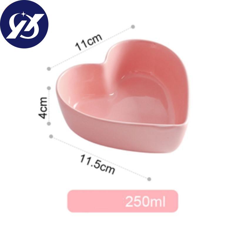 Heart-shaped Bowl Ceramic Steamed Egg Plate Dessert Salad Bowl Oven Baking Dinnerware
