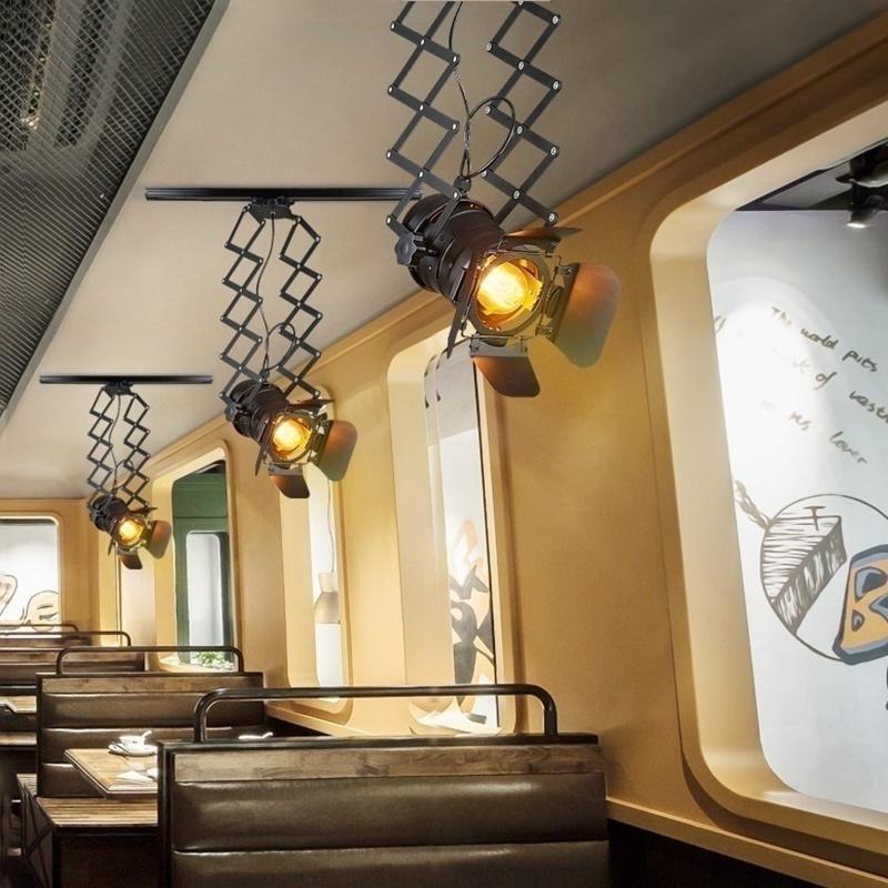 220V Industrie-Strahler Deckenleuchten Vintage Loft Deckenlampe Verstellbare Metall-Schienenleuchte für Wohnzimmer Kneipe Bar Café