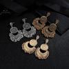 Hollow Out  Crescent for Women Boho Carved Flower Tassel Drop Earrings Small Bells Dangle Earring