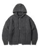 TRILLION Washable Aran Cable Hooded Zip-Up Knit (Charcoal)