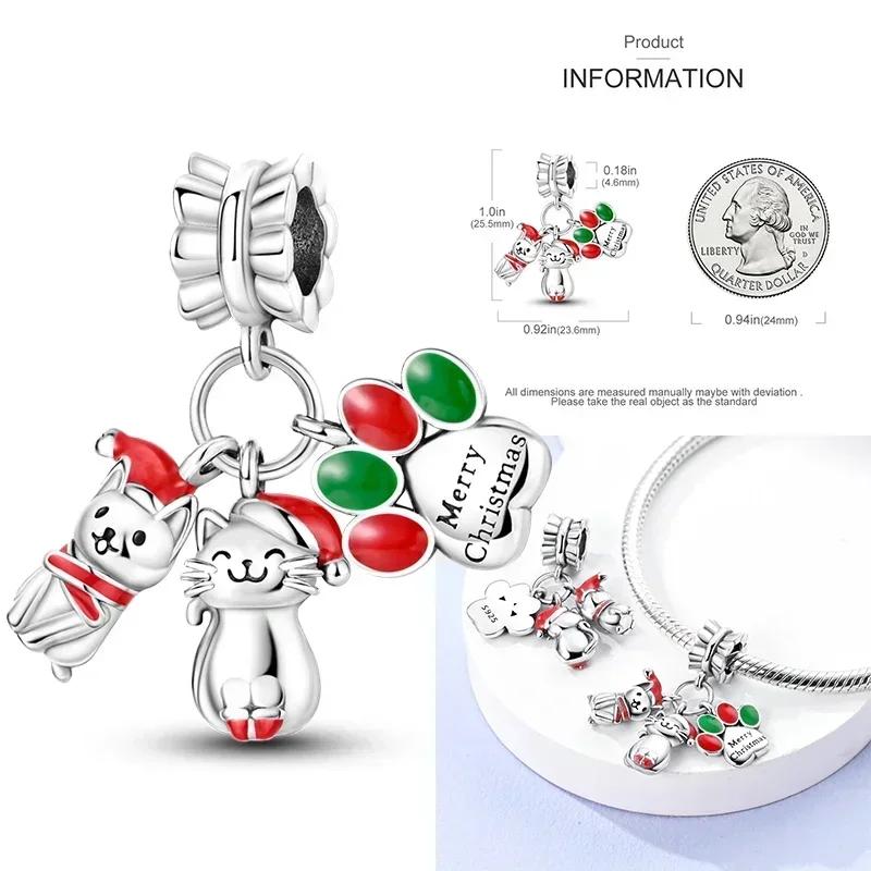 Christmas Charms Copper Christmas Tree Santa Claus Ice Boot Snowflake Pendant Beads Fit Bracelet Diy Jewelry