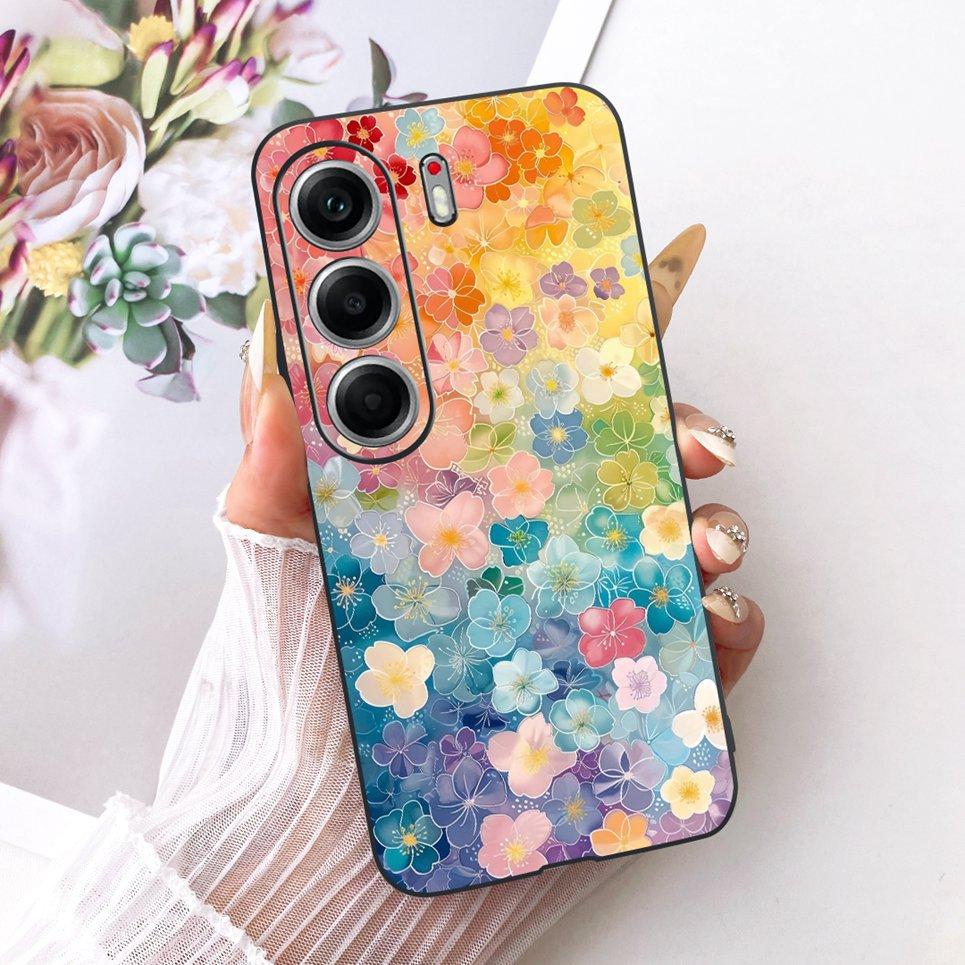 For Tecno Camon 40 Pro 4G 5G Camon40 CM5 Phone Case Colorful Butterflu Flower Women Girly Soft Silicone Casing Matte Back Cover