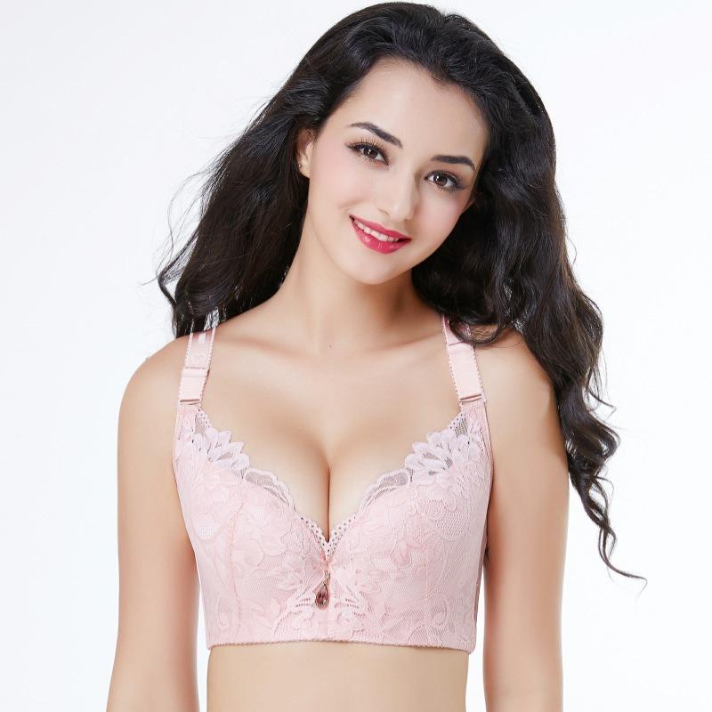 Large Size Bra, Lace, Breathable, Gathered and Adjustable Women's Underwear, with A Thin Bra for The Collection of Side Breasts