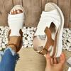 Wedge Heel Fish Mouth Sandals Women's Summer New Buckle Outside Wearing Beach Cool Slippers