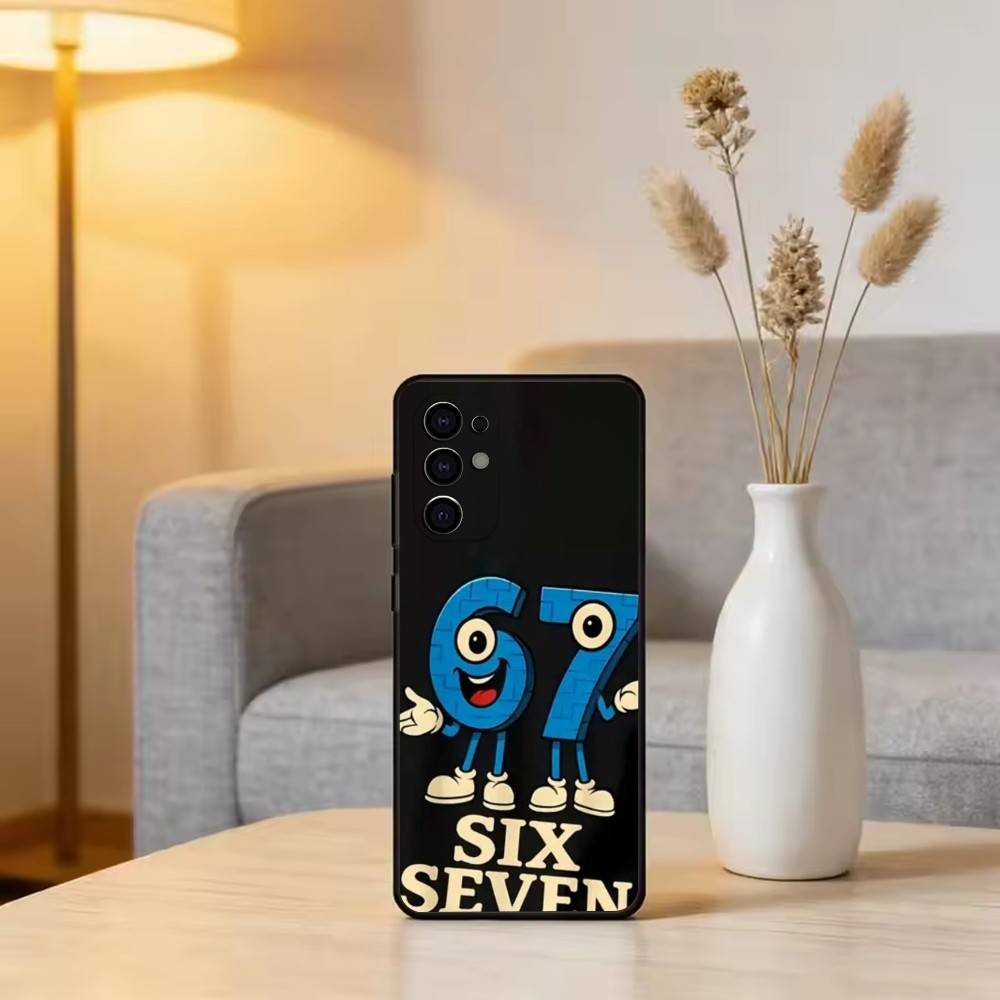 

S-Six S-Seven 67 SS Phone Case Black Silicone Soft For Samsung S25,S24,S21,S22,S23,S30,Ultra,S20,Plus,Fe,Lite Samsung S23plus5G