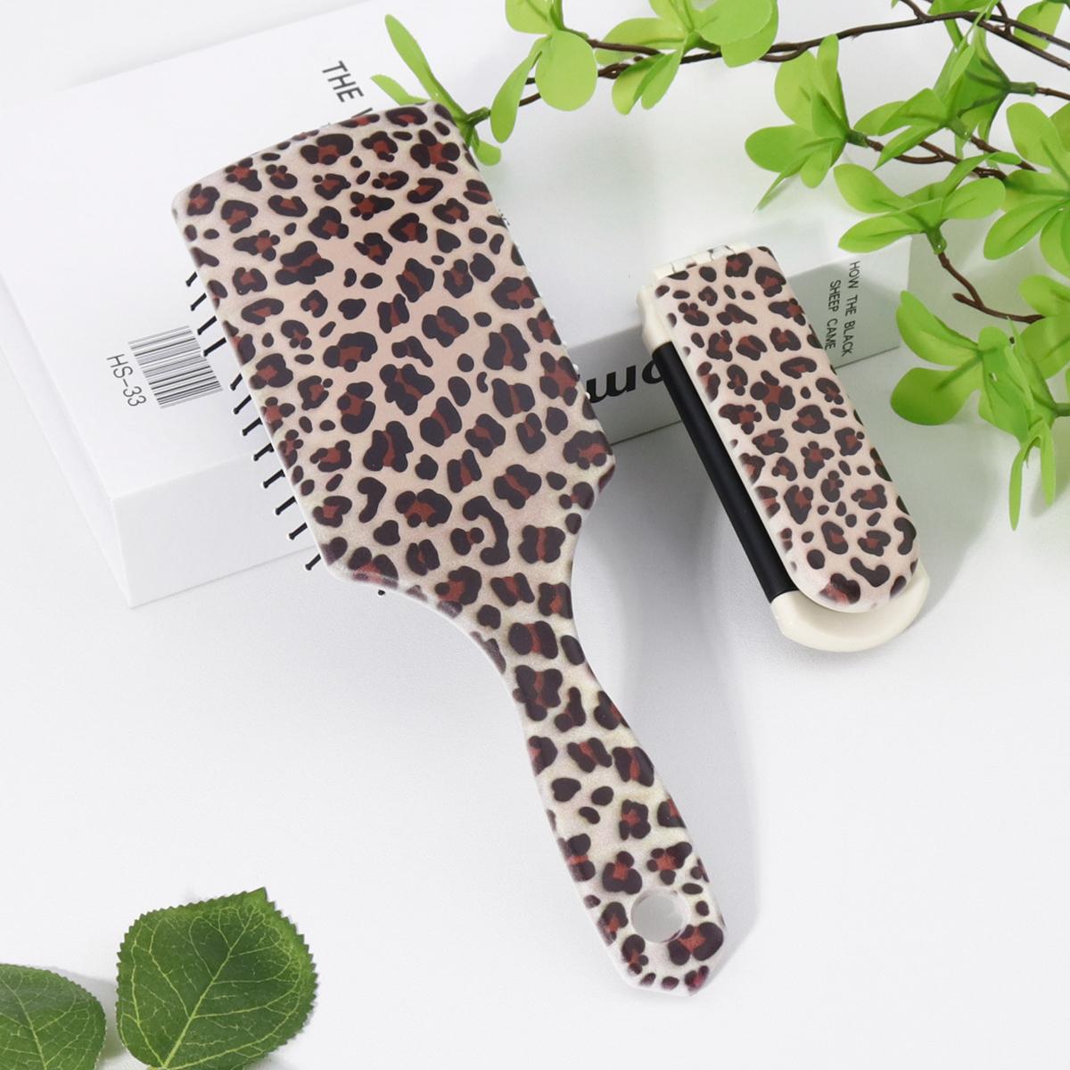 

High gloss leopard print comb set, personalized leopard print pattern, gentle hair styling tool,Special for real hair wigs