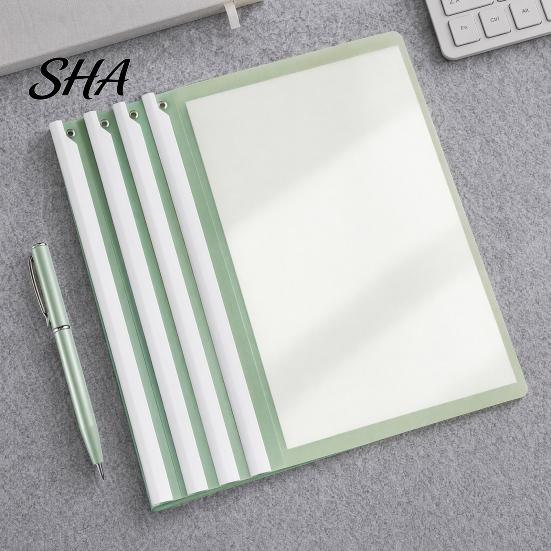 Rotating Clip File Folder 5PCS Side Opening Folder, with Sliding Bar, Lightweight Document Holder Durable PP Gradient Color Report for Office