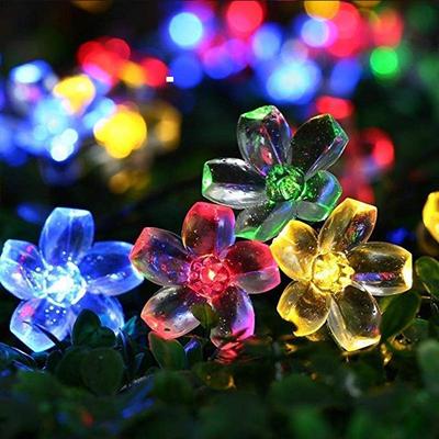 Ghirlande Luminoase Solare LED cu Flori de Cireș - Exterior Impermeabil Formă Rășină Floare pentru Nuntă și Decorațiune
