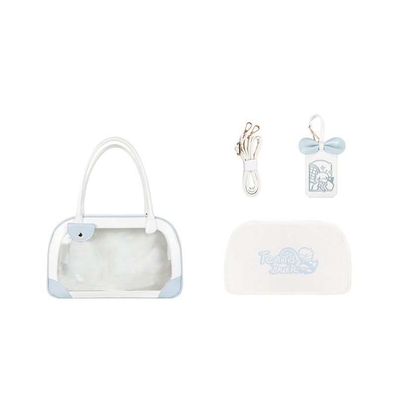 

[Retro Duck Duck] Soda Mint Tea Original Cartoon Backpack 20cm Doll Bag Daily Women s Shoulder Tote Bag Large Capacity Blue small size (In Stock)