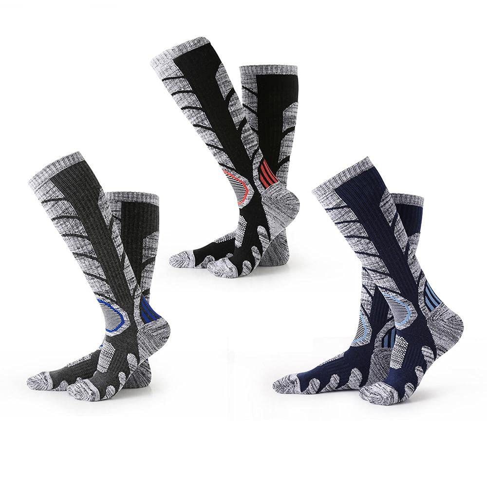 

TENOCEE Теплые спортивные носки для лыж и компрессионные носки для мужчин и 3 средних и носки, многофункциональные для пешего туризма, катания на лыжах, сноуборде, треккинга,