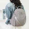 Sac à dos simple couleur unie pour femme grande capacité urbain polyvalent sac de travail texture PU fonctionnel sac à bandoulière décontracté