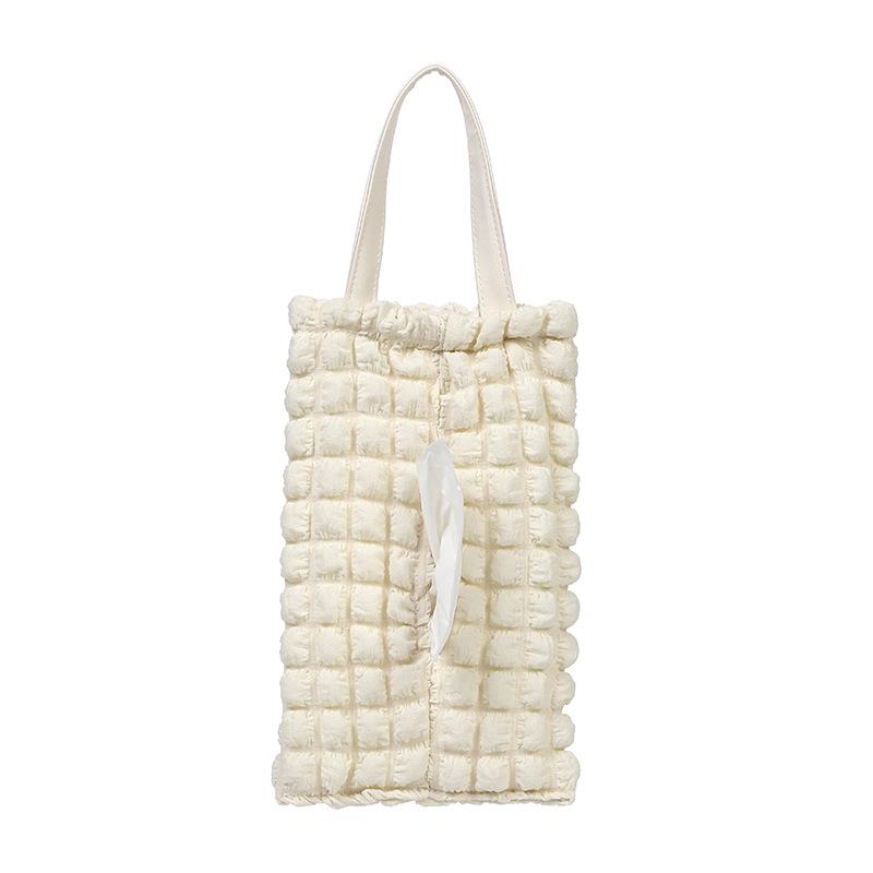 New Car Tissue Box Temperament Puff Grid Car Seat Hanging Paper Drawer Cartoon Bear Car Tissue Drawer