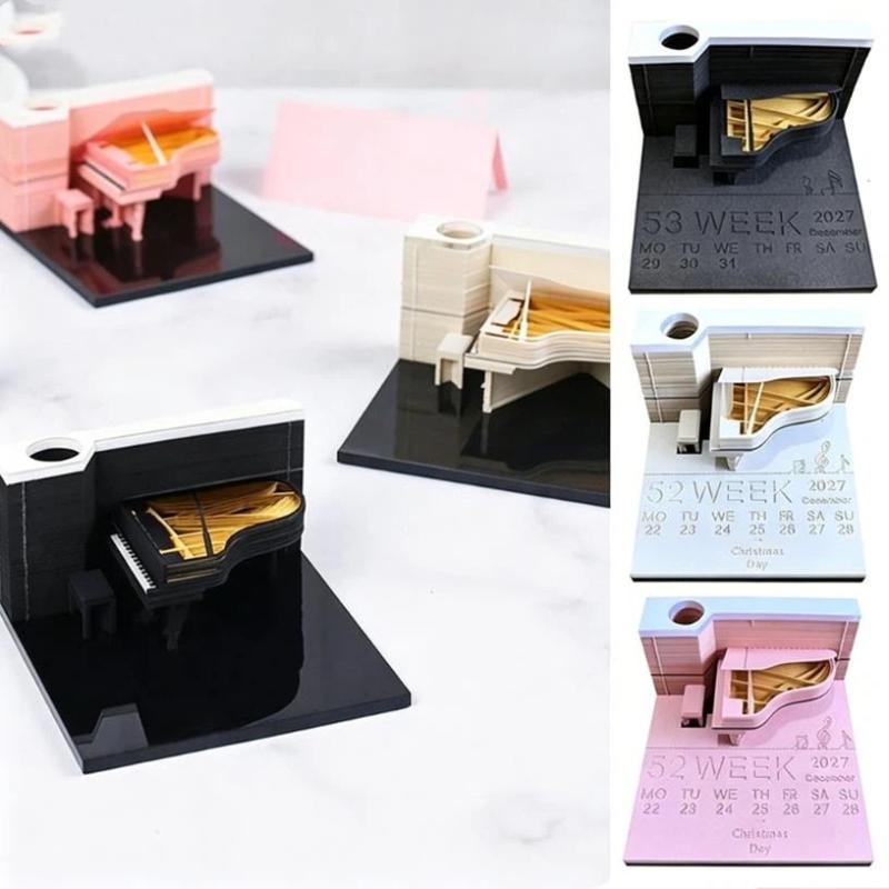 Time Piece Calendar 2027 Desk Calendar 3D Tear-Away Calendar Paper Carving Art Memo Pad Notepad Christmas Desktop Decoration