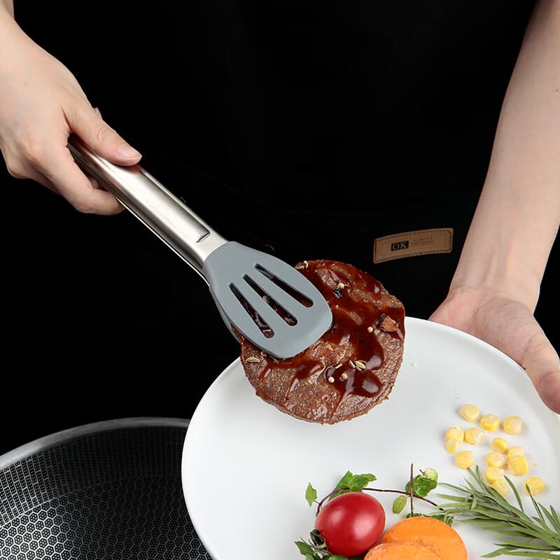 304 Stainless Steel Silicone Food Tongs