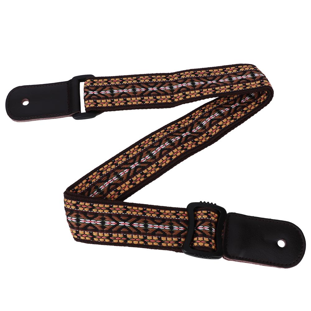 Pasek do ukulele w stylu etnicznym gitara 4-strunowa dla dorosłych dzieci regulowana długość 70?120cmŻółty