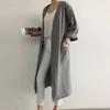 Trench en Coton Protection Solaire Femme Décontracté Manches Longues Robe Veste Cardigan d'Été Col en V