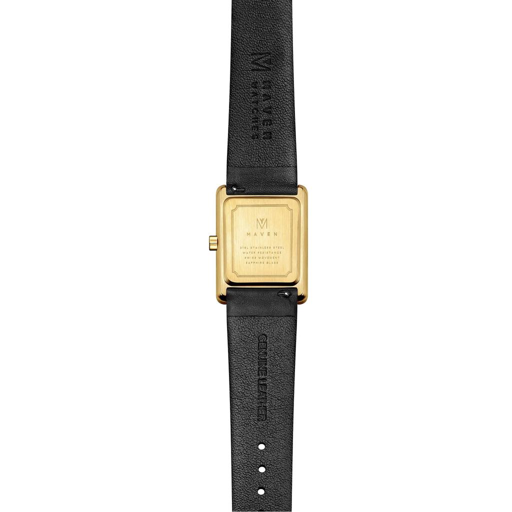 Maven Watches 26mm The Deco Series Square Watch Minimalist Fashion Watch (Noir Black 26mm)