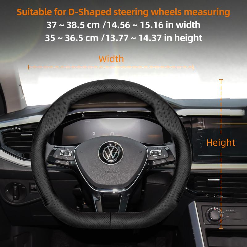 Suitable for Volkswagen Ultra-Thin Breathable Leather Steering Wheel Cover Suitable for Polo Golf 5 6 7 up Gol Volante Scirocco Passat