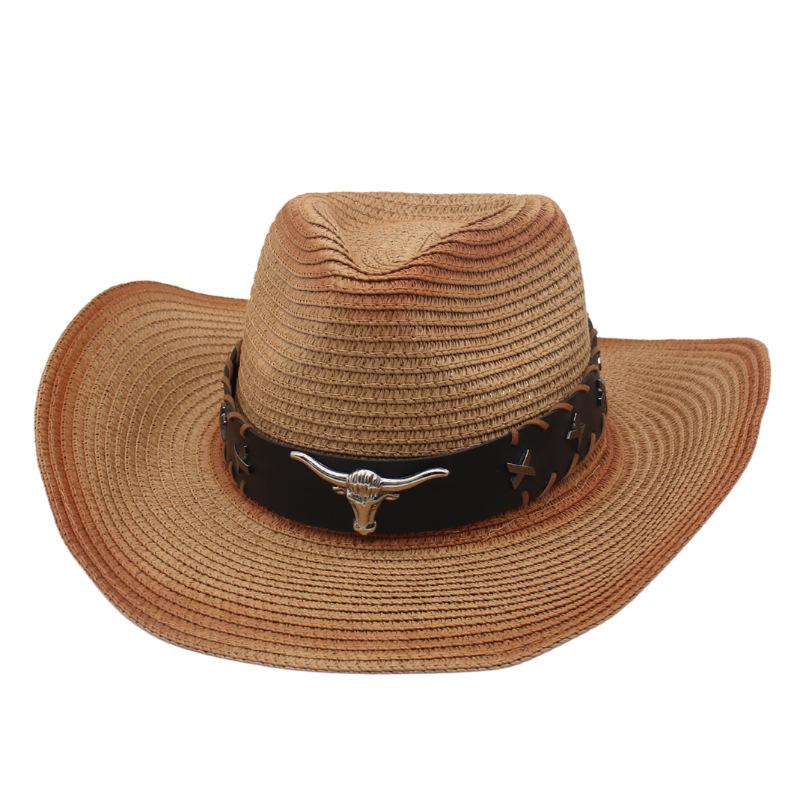 Summer Outdoor Uv Protection Big Eaves Shade Men'S Hat Shade Western Cowboy Jazz Hat