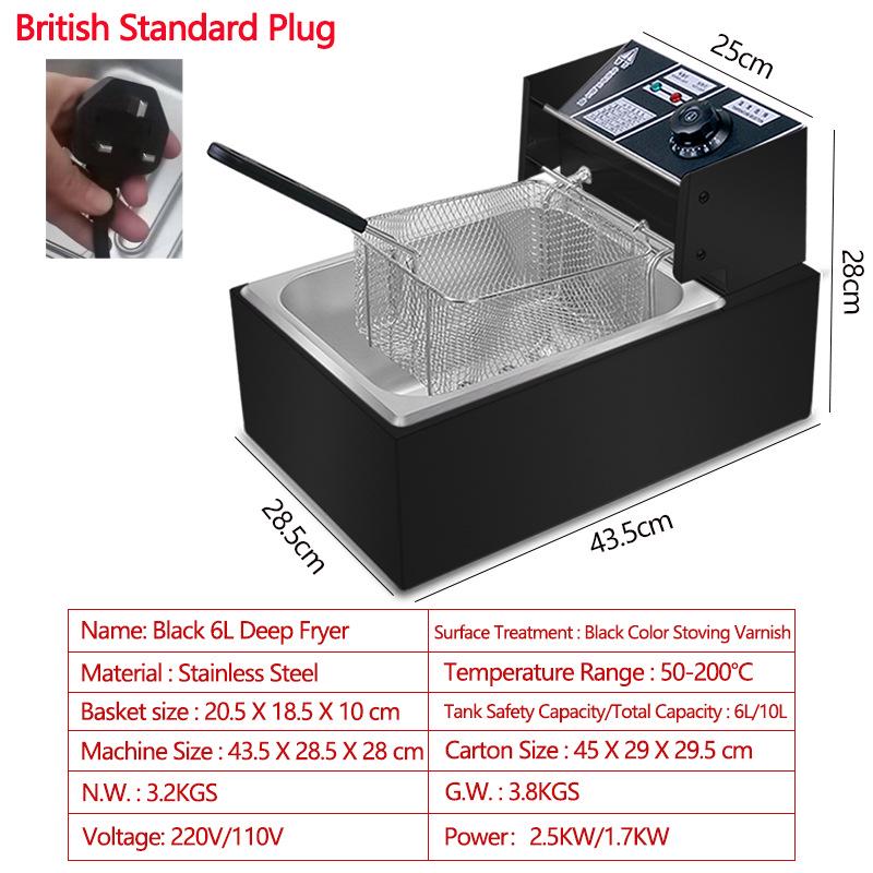 Large Capacity 110V/220V Electric Fryer - US, European, UK Standards - Free Shipping