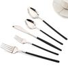 24Pcs Black Silver Dinnerware Set Stainless Steel Dinner Knife Fruit Fork Spoon Cutlery Set Kitchen Tableware Silverware Sets
